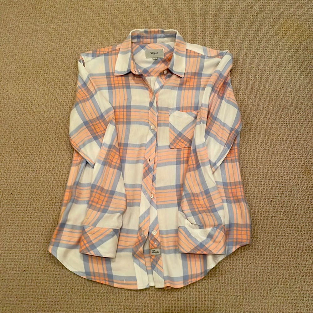 Rails Pink And Blue Button Down (Size Small) - image 1